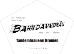 Frühes Etikett: Bahndammbräu