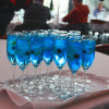 Blauer Apéretif im Restaurant Lava der Blauen Lagune