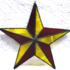 05 - 5er Stern - transparent, meliert gelb und rotbraun