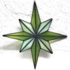 07 - Stern - 4 dunkelgrün, halbtransparent meliert und 4 opak, meliert hellgrün